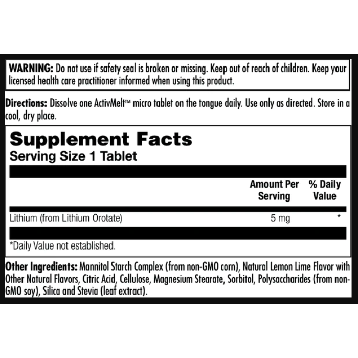 KAL Lithium Orotate 5mg - 90 tabs Lemon Lime (До 01.27)