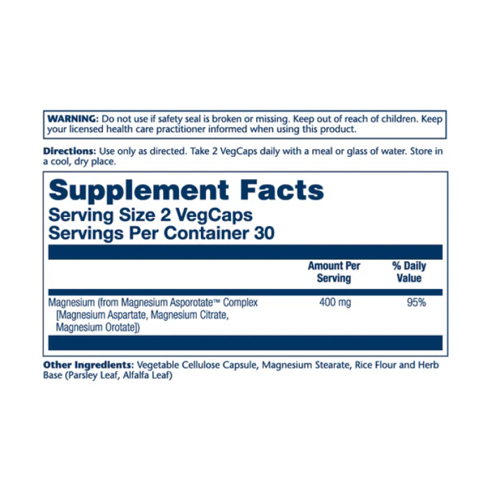 Solaray Magnesium Asporotate 400mg - 60 vcaps