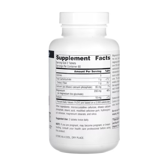 Source Naturals Magnesium Bis-Glycinate - 120 tabs