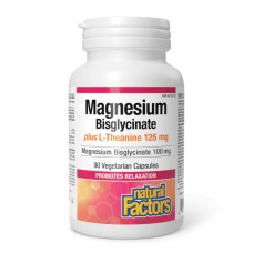 Natural Factors Magnesium Bisglycinate 100 mg plus L-Theanine 125 mg - 90 vcaps
