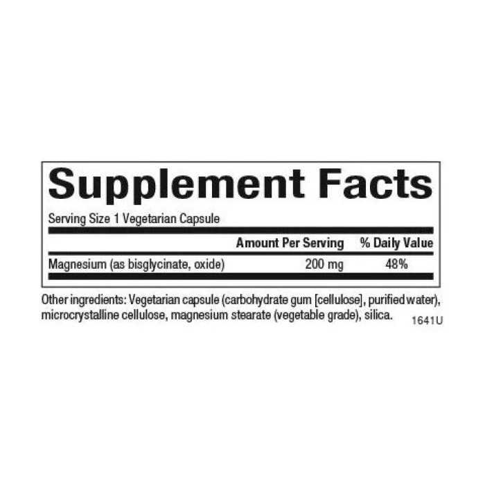 Natural Factors Magnesium Bisglycinate 200mg - 120 vcaps