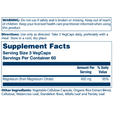 Solaray Magnesium Citrate 400mg - 180 vcaps