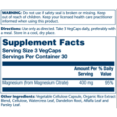Solaray Magnesium Citrate 400mg - 90 vcaps