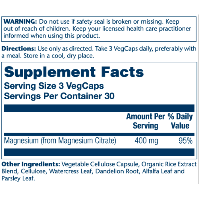 Solaray Magnesium Citrate 400mg - 90 vcaps