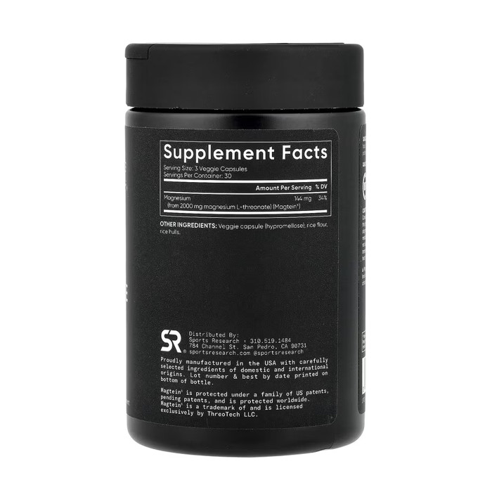 Sport Research Magnesium L-Threonate 2000mg - 90 veggie capsules
