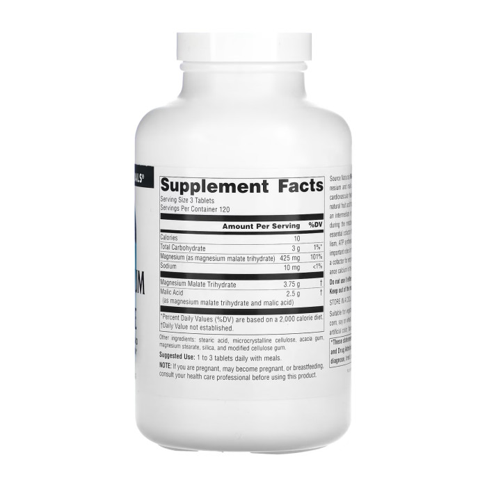 Source Naturals Magnesium Malate 1250mg - 360 tabs