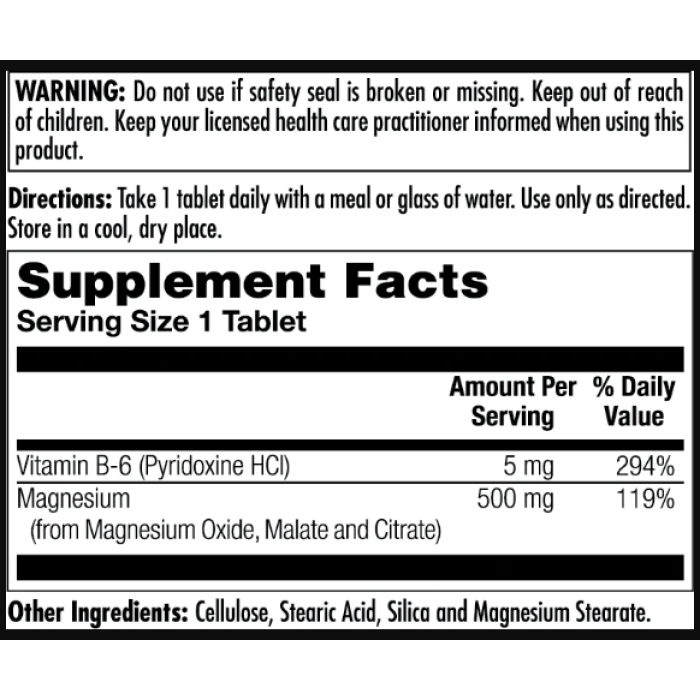 KAL Magnesium Sustained Release Triple Source 500mg - 100 tabs