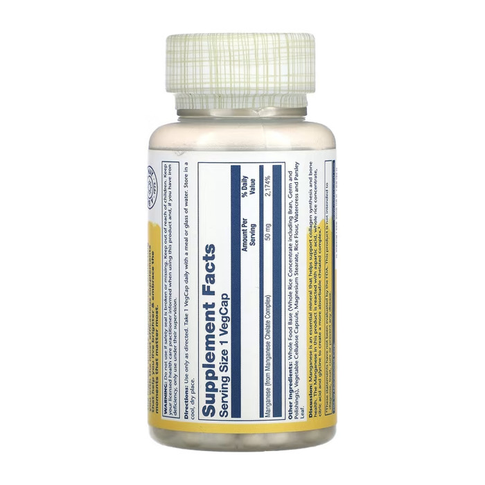 Solaray Manganese 50mg - 100 vcaps