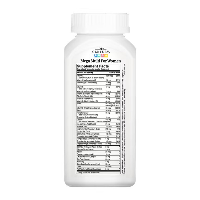 21st Century Mega Multi For Women - 90 tabs