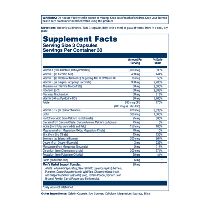 Solaray Men's Golden Multi-Vitamin - 90 caps