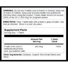 KAL Methyl Folate 400mcg - 90 tabs