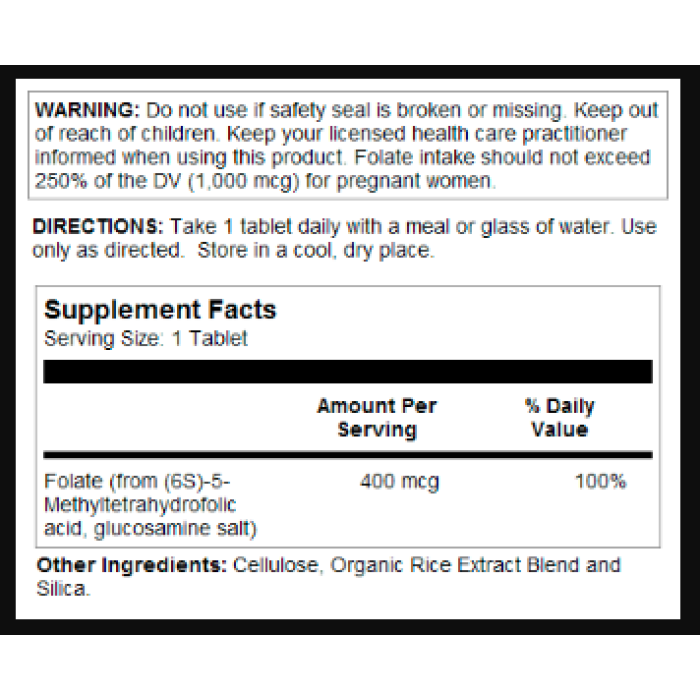KAL Methyl Folate 400mcg - 90 tabs