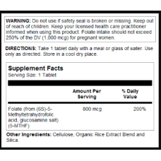 KAL Methyl Folate 800mcg - 90 tabs