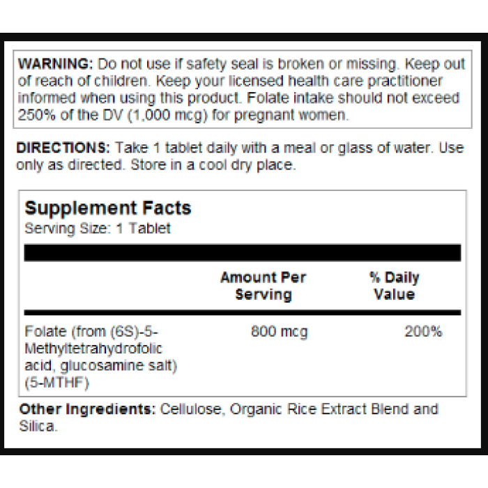 KAL Methyl Folate 800mcg - 90 tabs