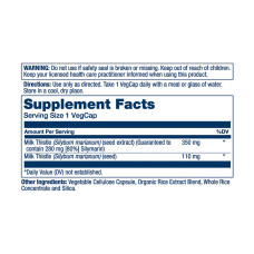 Solaray Milk Thistle Seed Extract One 350mg - 30 vcaps