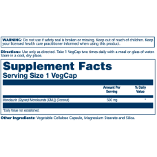 Solaray Monolaurin 500mg - 60 vcaps (До 02.27)