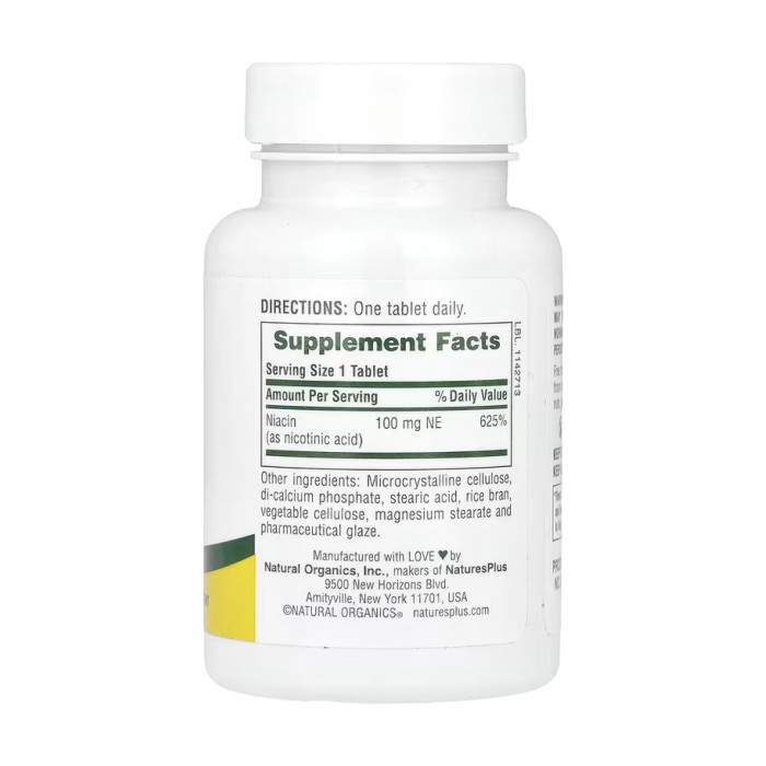 Nature's Plus Niacin 100mg - 90 tabs