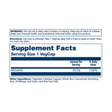Solaray Niacinamide 500mg - 100 vcaps
