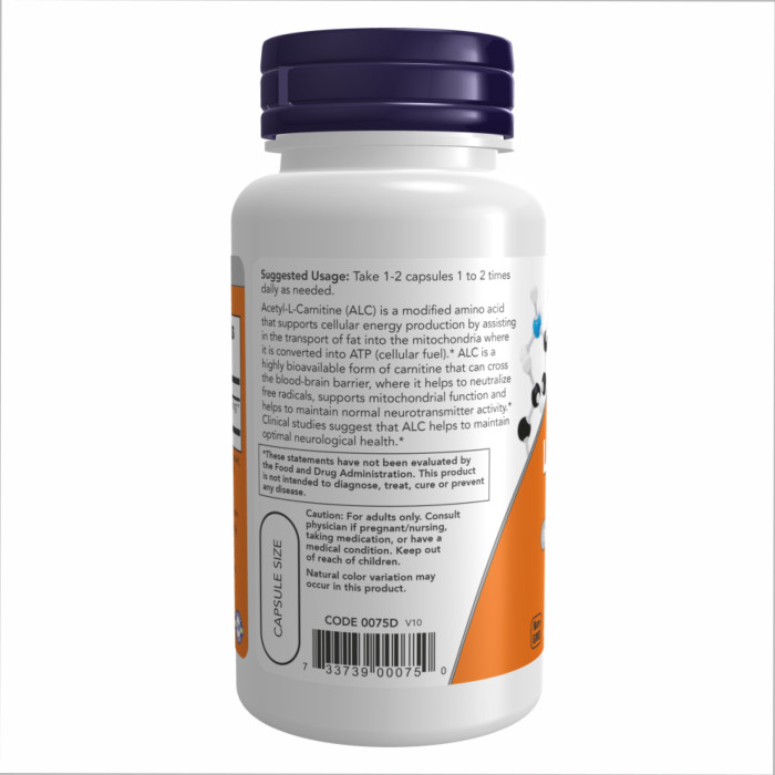 Now Foods Acetyl L-Carnitine 500mg - 200 vcaps