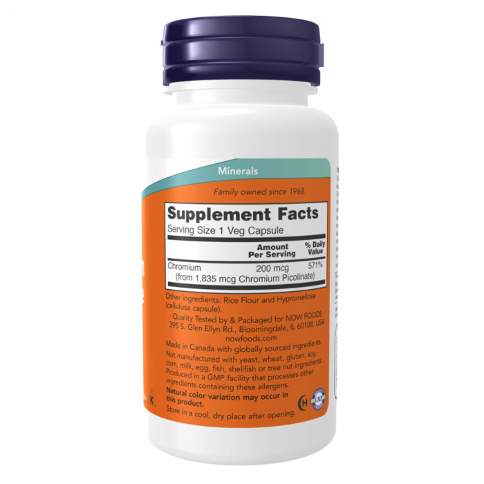 Now Foods Chromium Picolinate 200mcg - 100caps