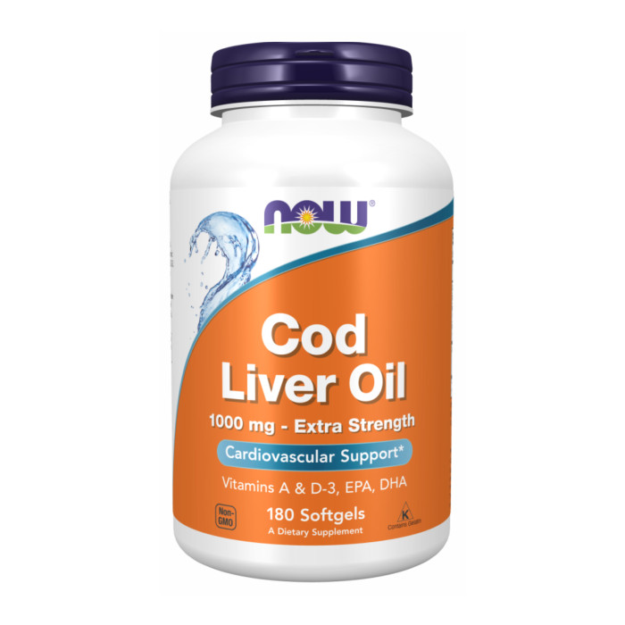 Now Foods Cod Liver Oil 1000mg - 180 sgels