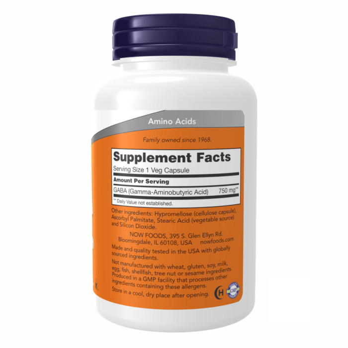 Now Foods GABA 750 mg - 200 vcaps
