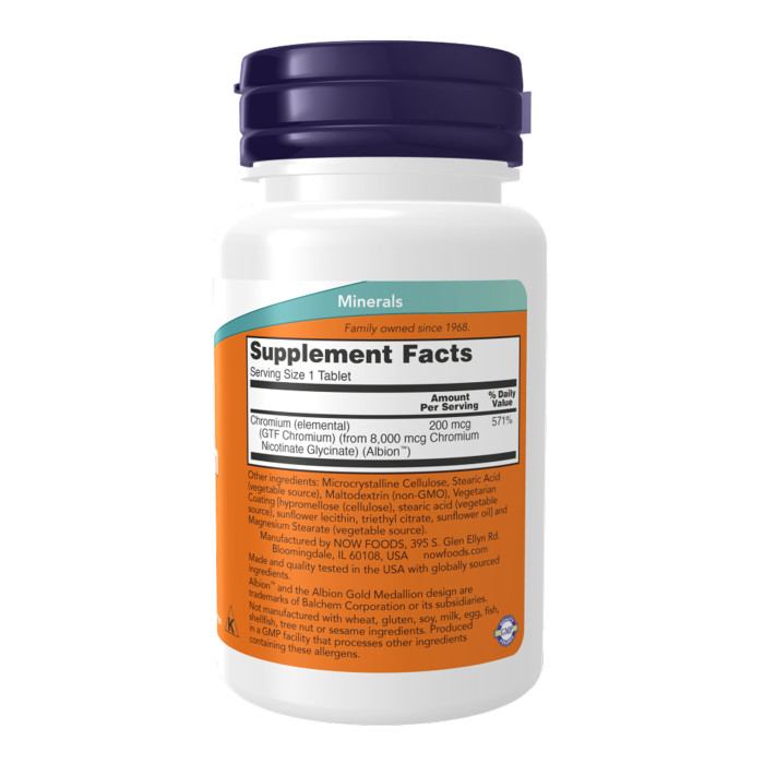 Now Foods GTF Chromium 200mcg - 100 tabs