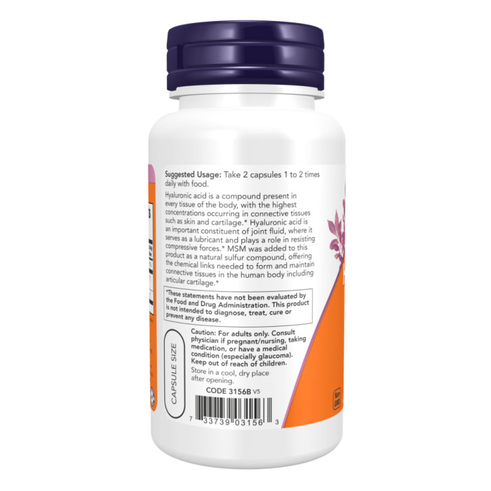 Now Foods Hyaluronic Acid 50mg+MCM - 120 vcaps