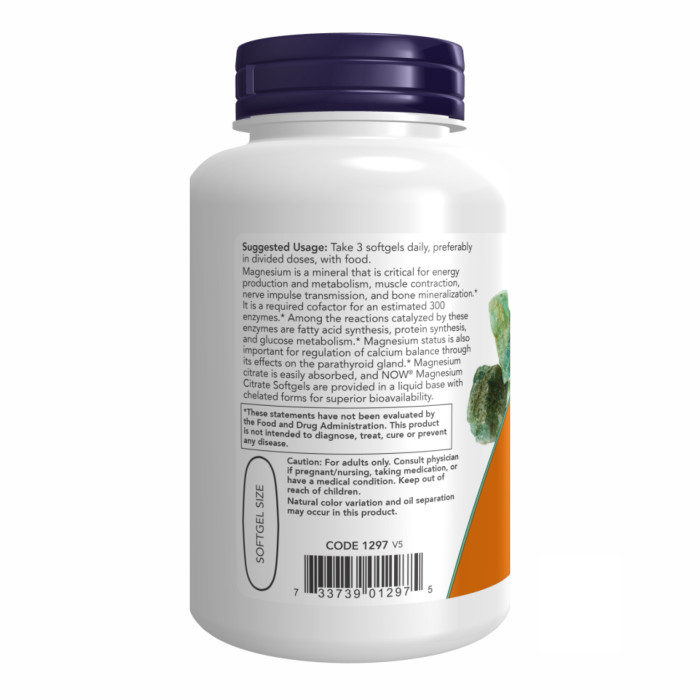 Now Foods Magnesium Citrate 134mg - 90 sgels