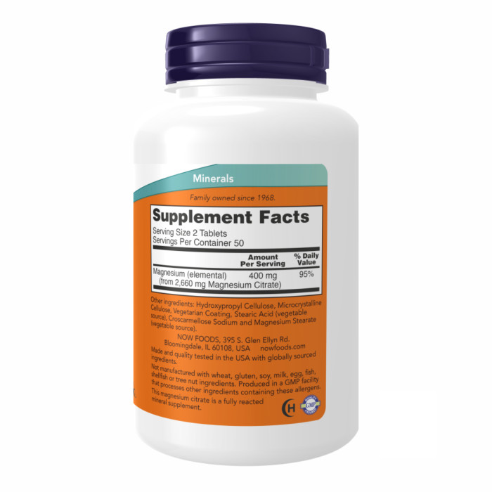 Now Foods Magnesium Citrate 200mg - 100 tabs