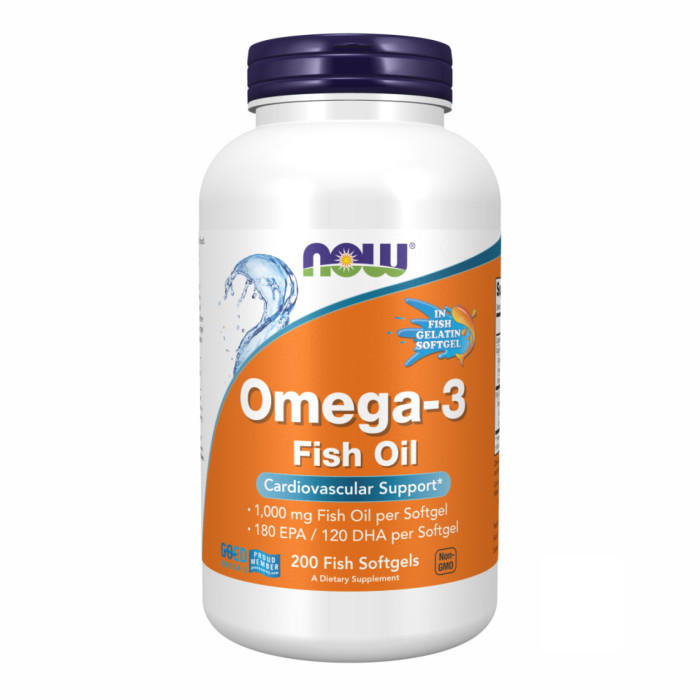 Now Foods Omega-3 FO 1000mg 180/120 Fish Gelatin - 200 sgels