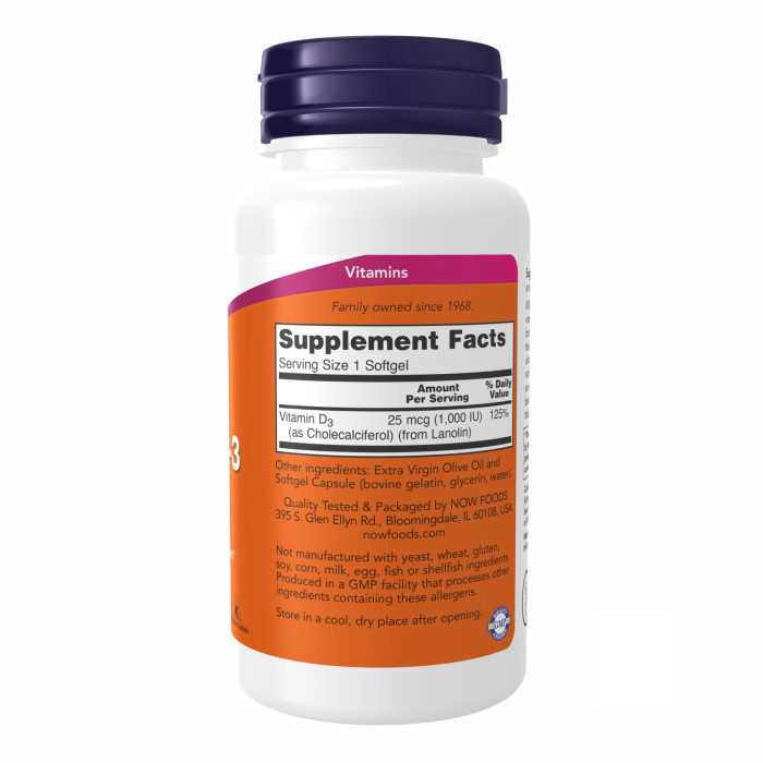 Now Foods VIT D-3 1000 IU - 360 sgels