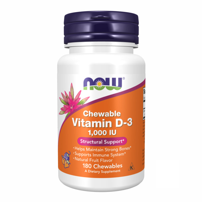 Now Foods VIT D-3 1000 IU Chewable Fruity - 180 loz