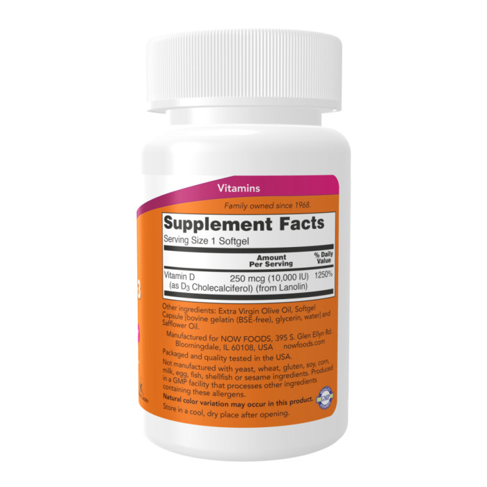 Now Foods VIT D-3 10,000 IU - 240 sgels