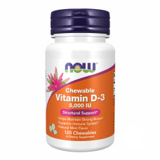 Now Foods VIT D-3 5000 IU Chewable Mint - 120 loz