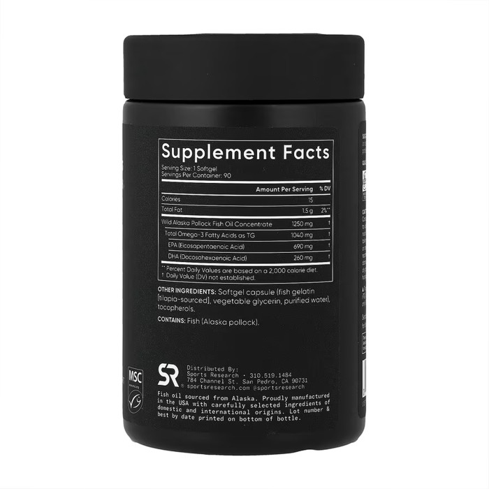 Sport Research Omega-3 Fish Oil Alaska Pollock 1250mg - 90 softgels
