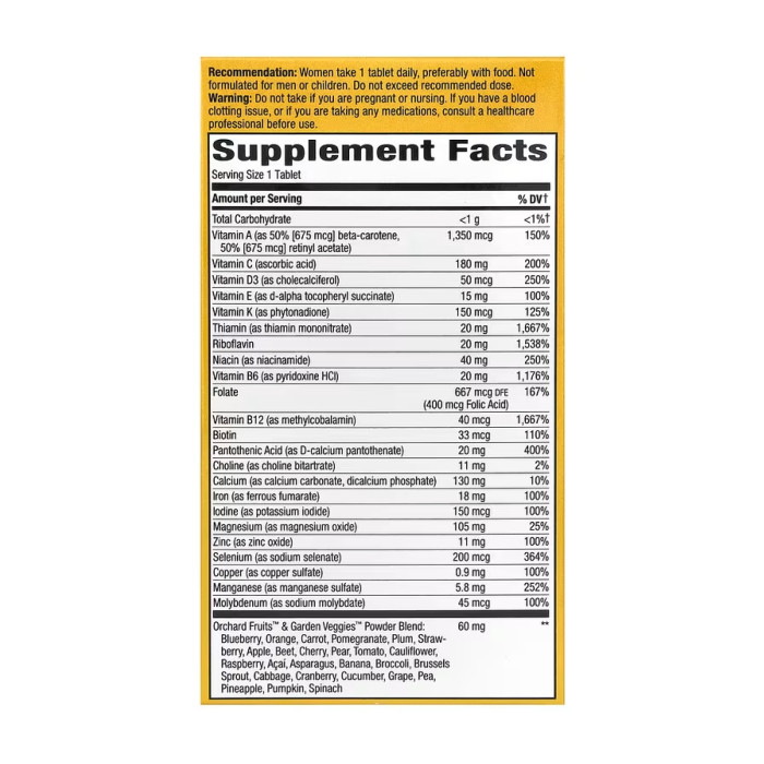 Nature's Way Once Daily Women Ultra Multivitamin- 60 tabs