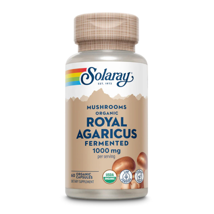 Solaray Org Grown Fermented Royal Agaricus 1000mg - 60 caps