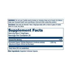Solaray Fermented Shiitake Mushroom 1000mg - 60 vcaps