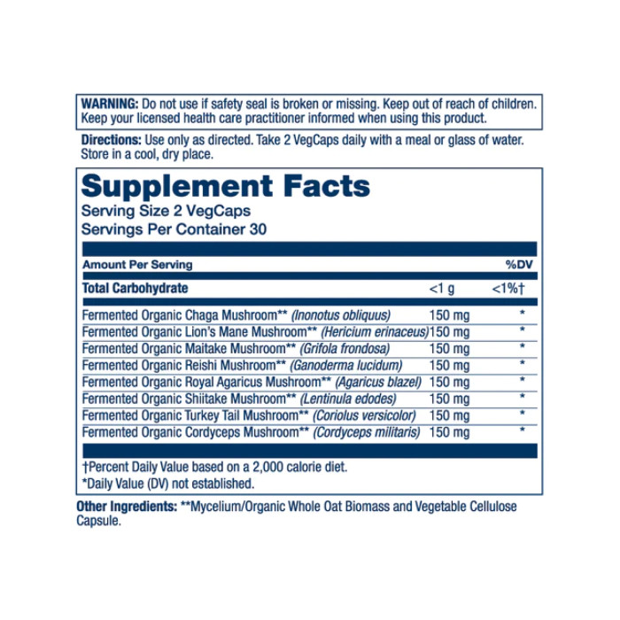 Solaray Org Grown Mushroom Complete 1200mg - 60 vcaps