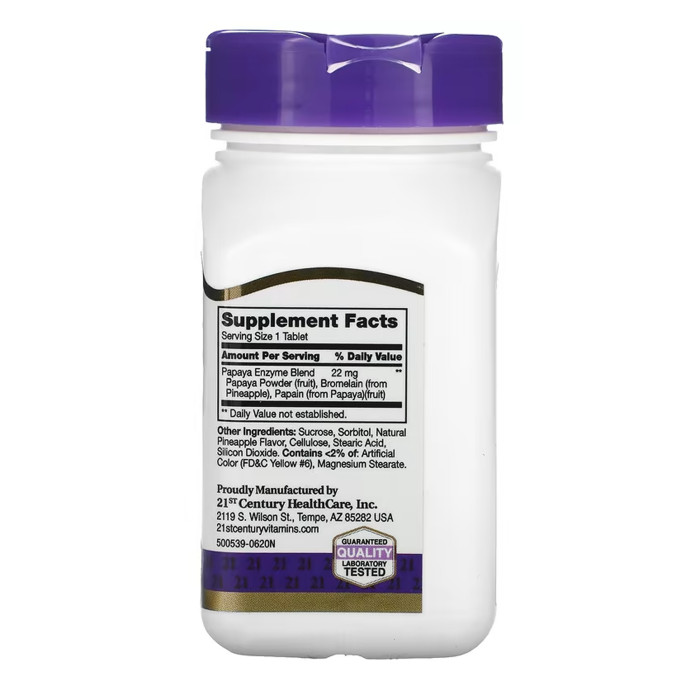 21st Century Papaya Enzyme - 100 tabs