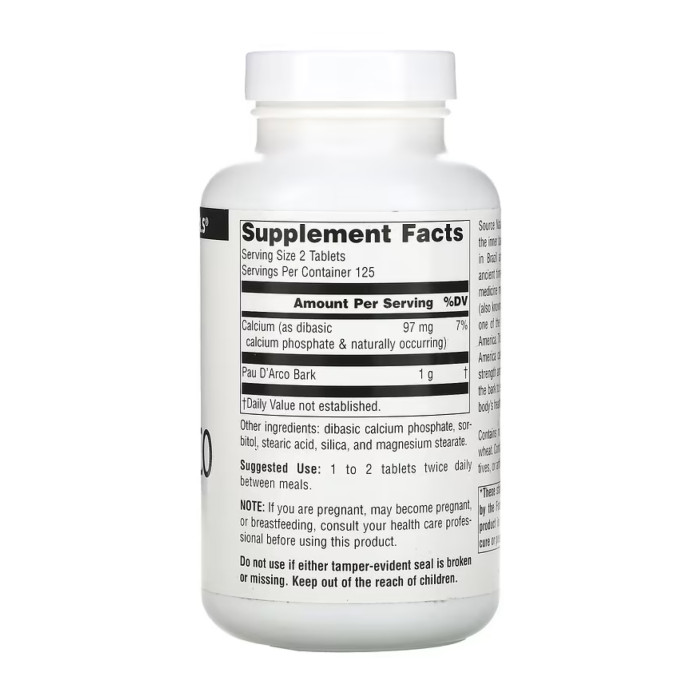 Source Naturals Pau D'Arco 500mg - 250 tabs