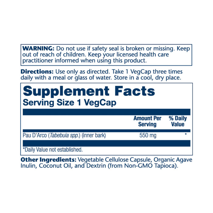 Solaray Pau D'Arco Bark 550mg - 100 vcaps