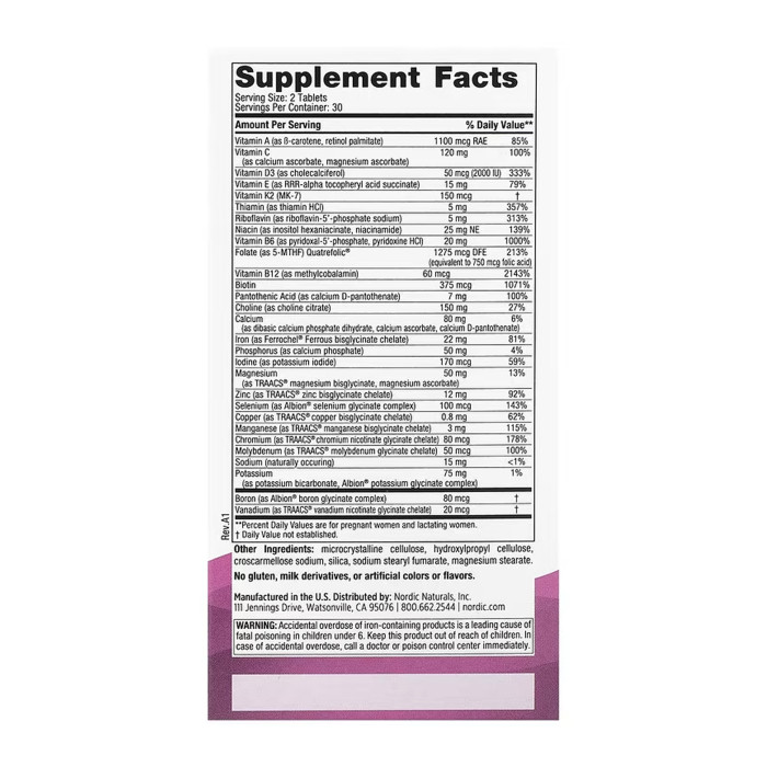 Nordic Naturals Prenatal Multivitamin - 60 tabs