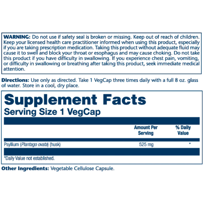 Solaray Psyllium Husk 525mg - 100 vcaps