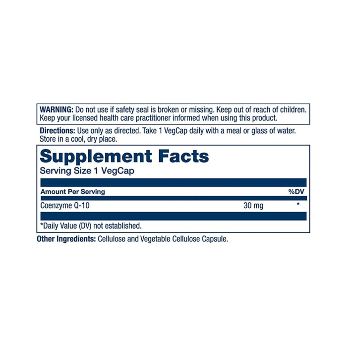 Solaray Pure CoQ10 30mg - 60 vcaps (Пошкоджена етикетка)