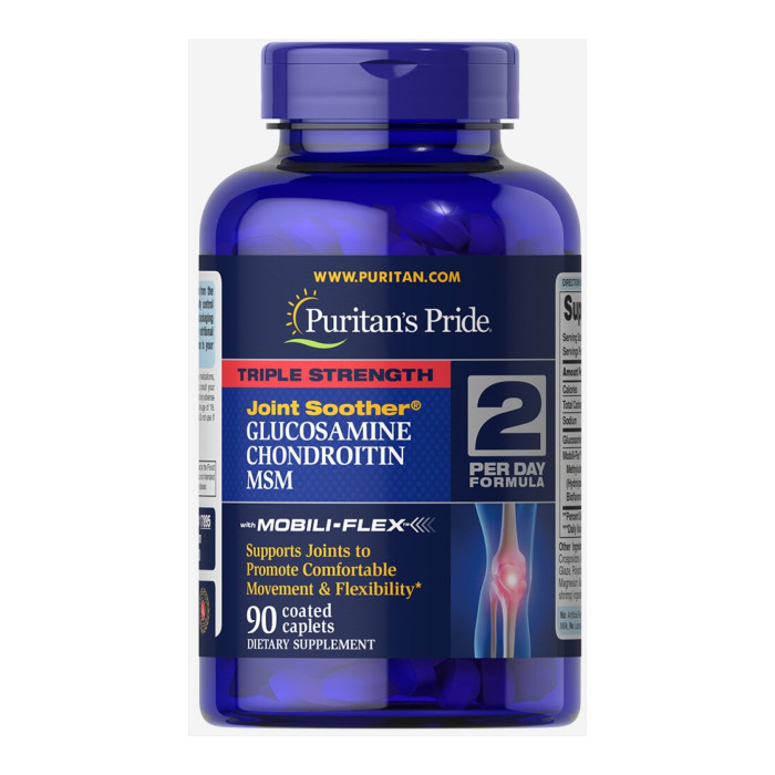 Puritans Pride Glucosamine Chondroitin MSM Triple Strength - 90 caplets