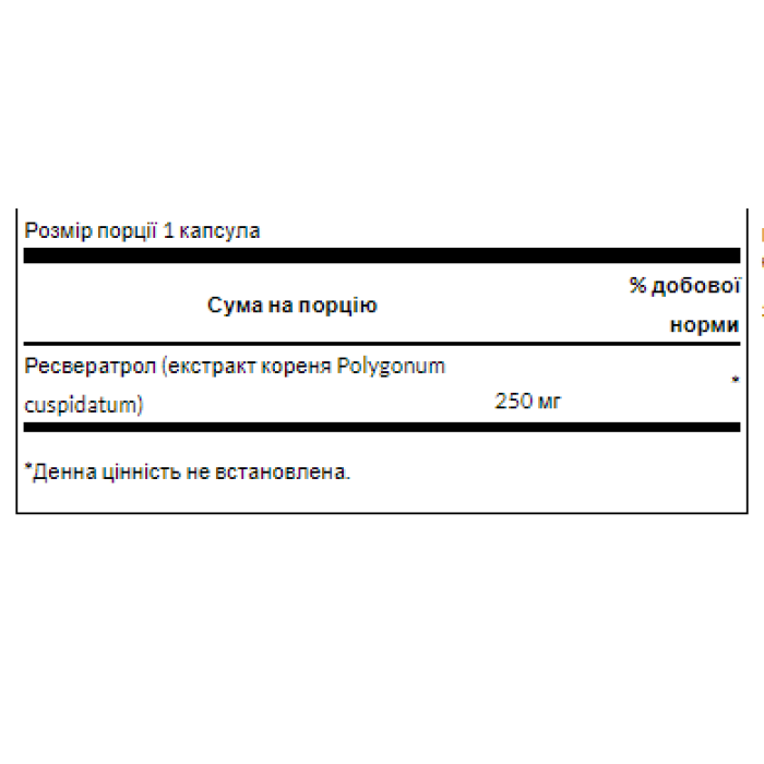 Swanson Resveratrol 250mg - 30caps (До 02.27)