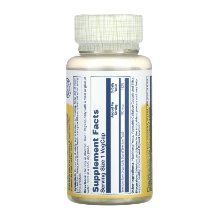 Solaray Selenium 100mcg - 100 caps