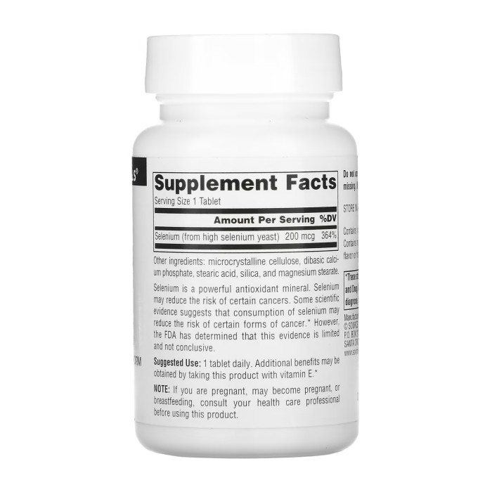 Source Naturals Selenium 200mcg - 60 tabs